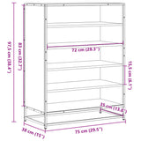 Schoenenkast 75x38x97,5 cm bewerkt hout en metaal zwart - AllerleiShop