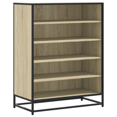 Schoenenkast 75x38x97,5 cm bewerkt hout en metaal sonoma eiken - AllerleiShop