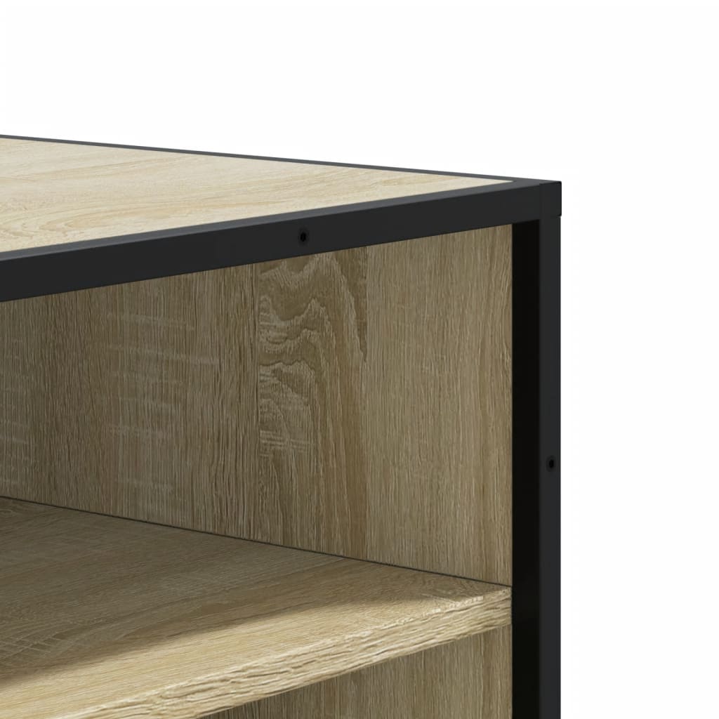 Schoenenkast 75x38x97,5 cm bewerkt hout en metaal sonoma eiken - AllerleiShop