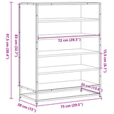 Schoenenkast 75x38x97,5 cm bewerkt hout en metaal sonoma eiken - AllerleiShop