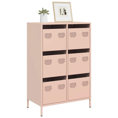 Hoge kast 68x39x101,5 cm staal roze - AllerleiShop