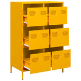 Hoge kast 68x39x101,5 cm staal mosterdgeel - AllerleiShop