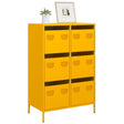 Hoge kast 68x39x101,5 cm staal mosterdgeel - AllerleiShop