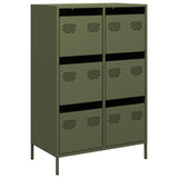 Hoge kast 68x39x101,5 cm staal olijfgroen - AllerleiShop