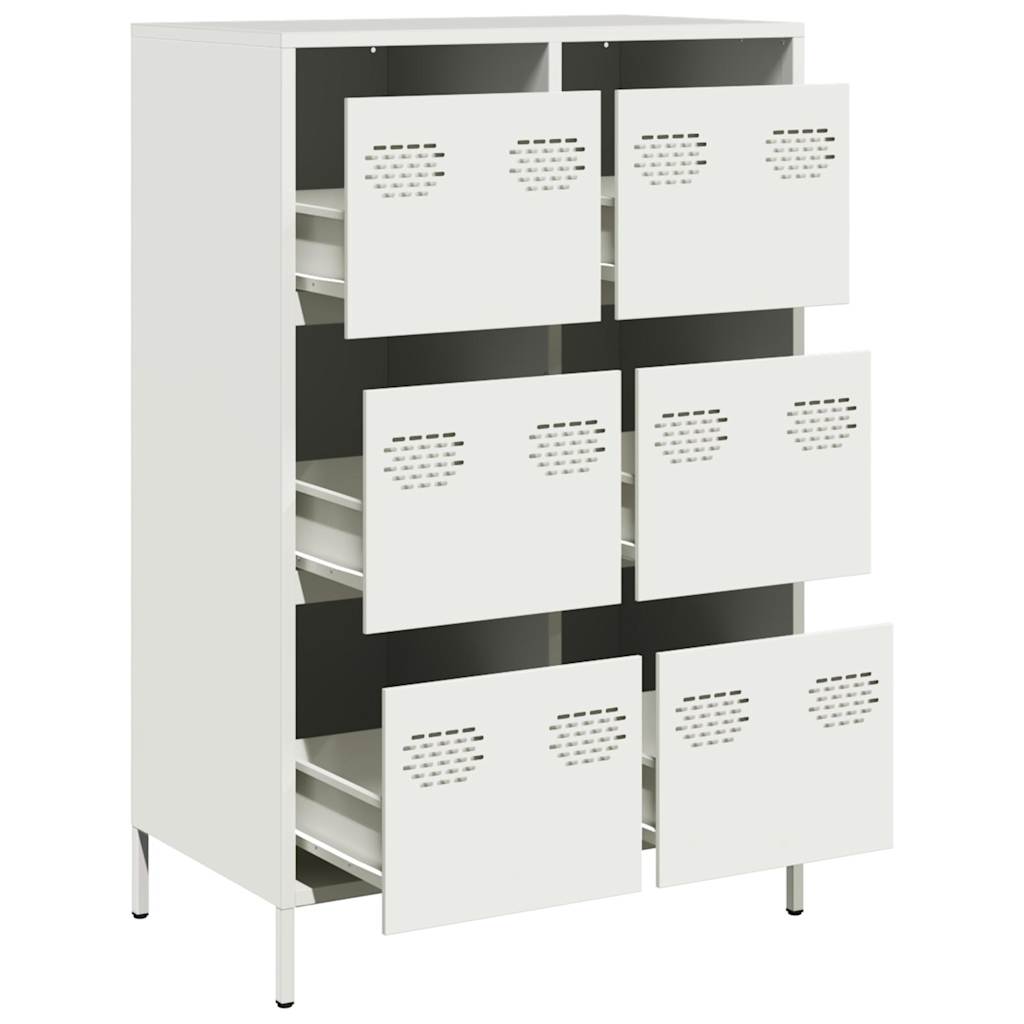 Hoge kast 68x39x101,5 cm staal wit - AllerleiShop