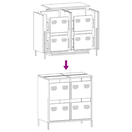 Dressoir 68x39x73,5 cm koudgewalst staal zwart - AllerleiShop