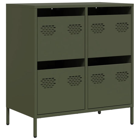 Dressoir 68x39x73,5 cm koudgewalst staal olijfgroen - AllerleiShop