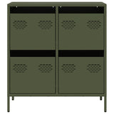 Dressoir 68x39x73,5 cm koudgewalst staal olijfgroen - AllerleiShop