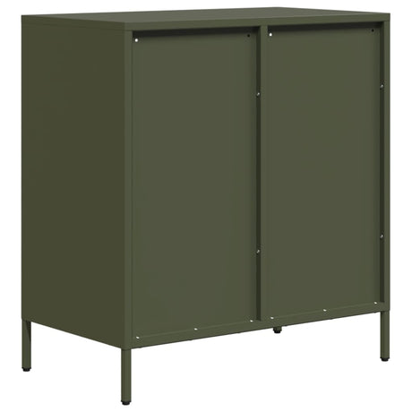 Dressoir 68x39x73,5 cm koudgewalst staal olijfgroen - AllerleiShop