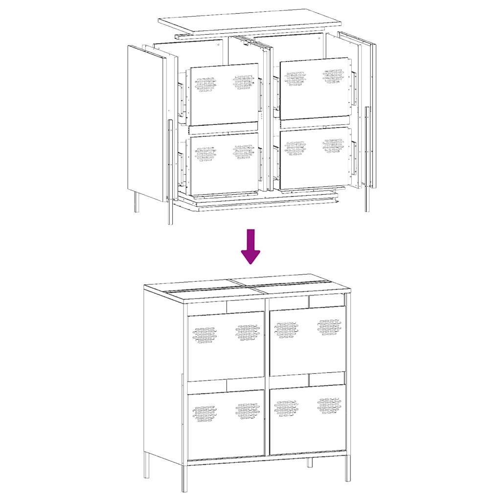 Dressoir 68x39x73,5 cm koudgewalst staal wit - AllerleiShop