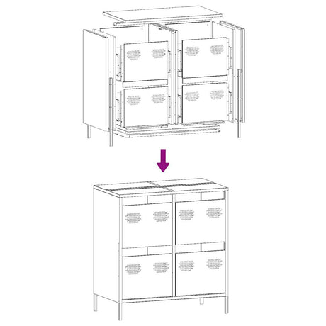 Dressoir 68x39x73,5 cm koudgewalst staal wit - AllerleiShop