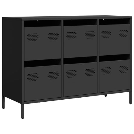 Dressoir 101,5x39x73,5 cm koudgewalst staal zwart - AllerleiShop