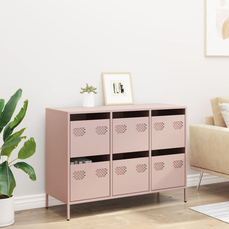 Dressoir 101,5x39x73,5 cm koudgewalst staal roze - AllerleiShop