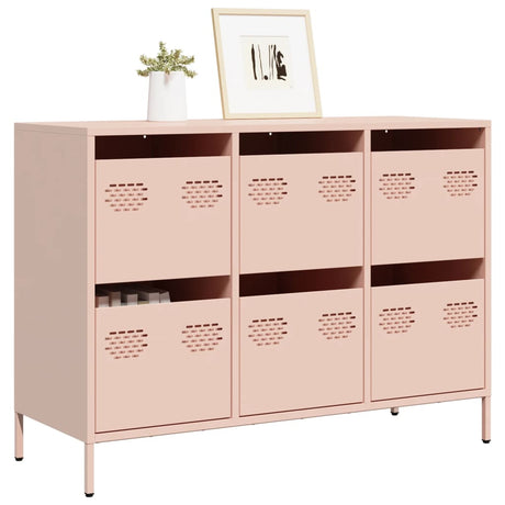 Dressoir 101,5x39x73,5 cm koudgewalst staal roze - AllerleiShop