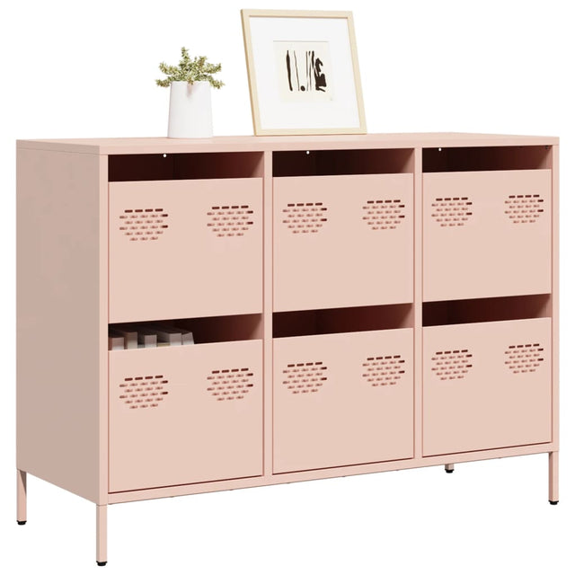 Dressoir 101,5x39x73,5 cm koudgewalst staal roze - AllerleiShop