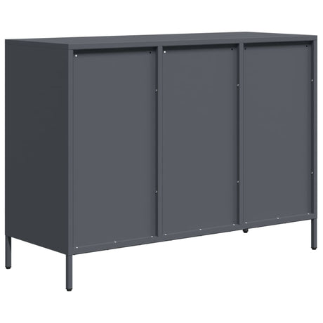 Dressoir 101,5x39x73,5 cm koudgewalst staal antracietkleurig - AllerleiShop