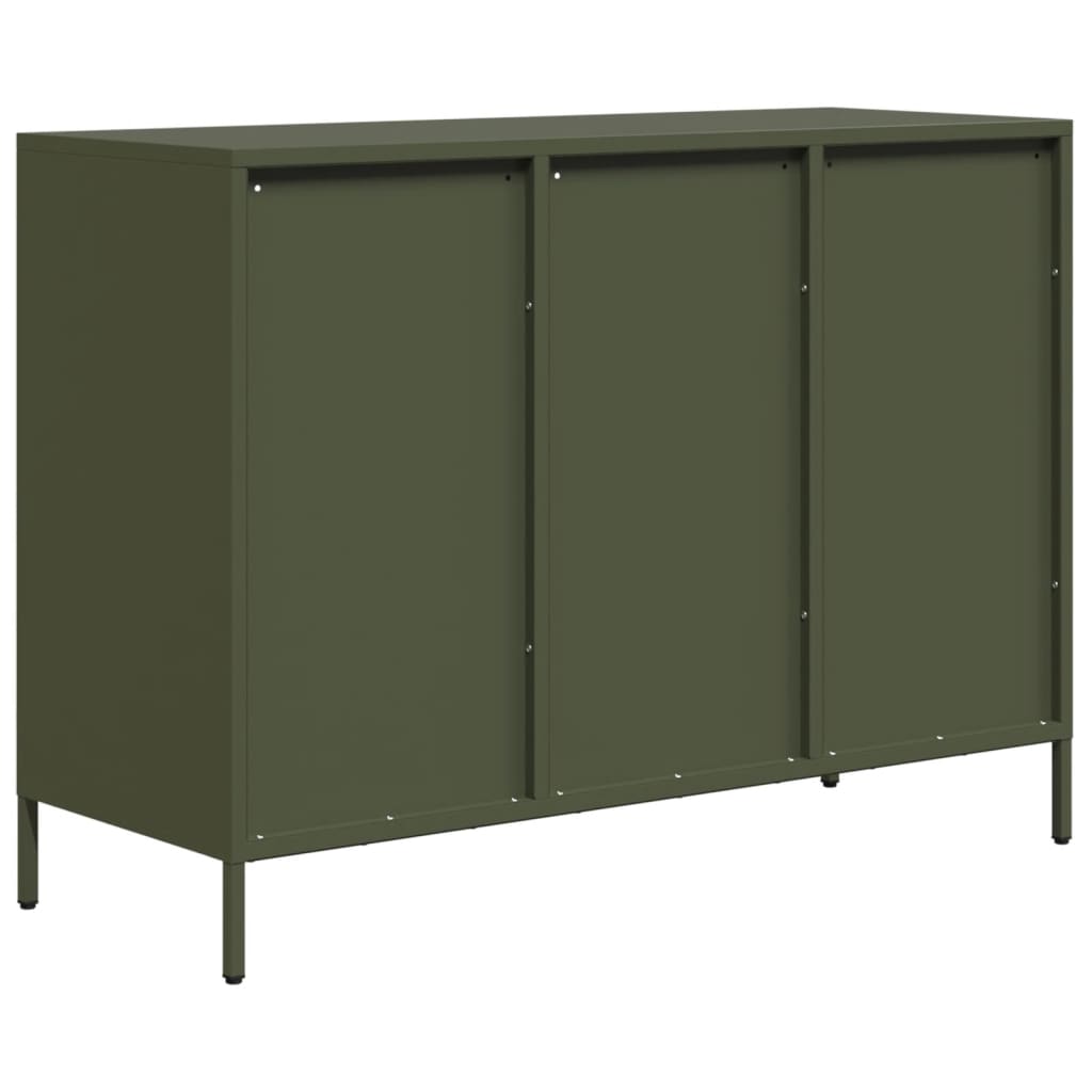 Dressoir 101,5x39x73,5 cm koudgewalst staal olijfgroen - AllerleiShop