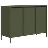 Dressoir 101,5x39x73,5 cm koudgewalst staal olijfgroen - AllerleiShop