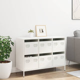 Dressoir 101,5x39x73,5 cm koudgewalst staal wit - AllerleiShop