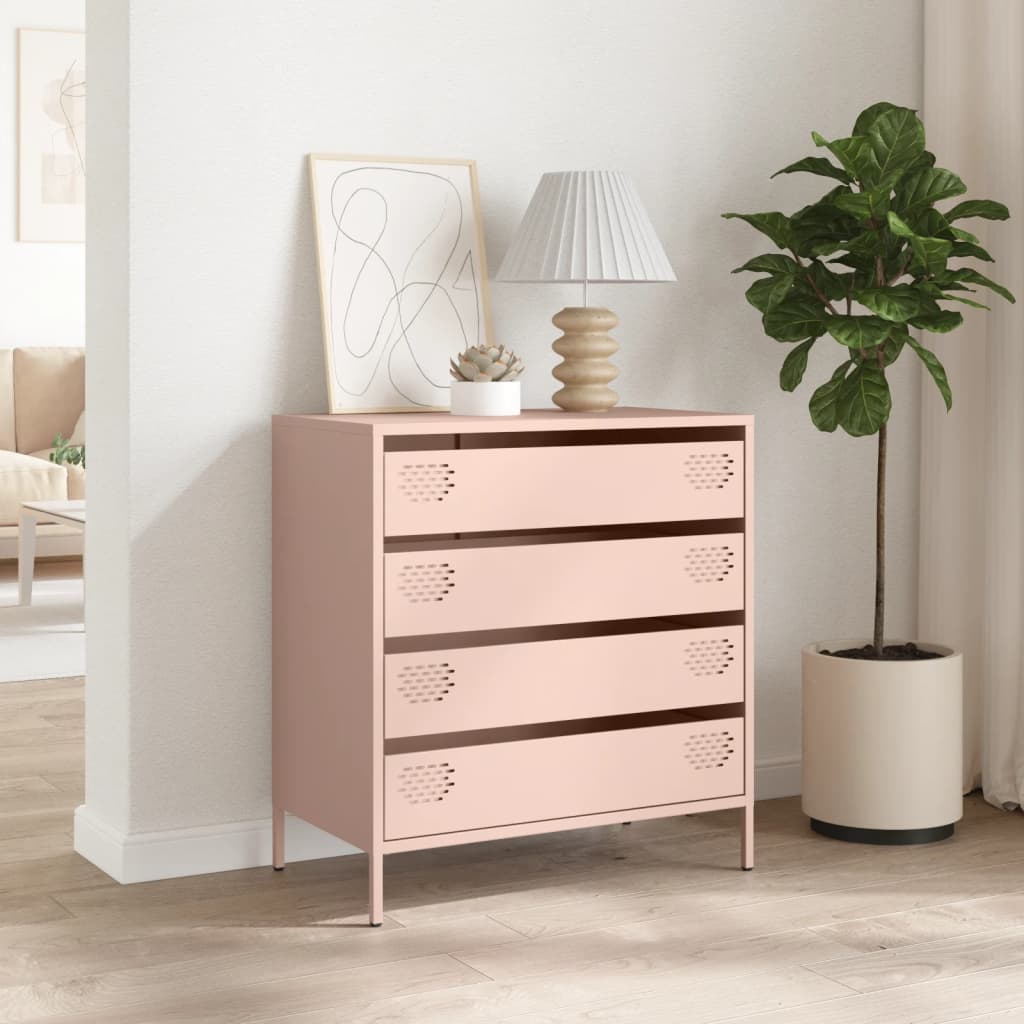 Dressoir 68x39x73,5 cm koudgewalst staal roze - AllerleiShop