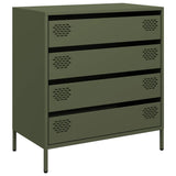 Dressoir 68x39x73,5 cm koudgewalst staal olijfgroen - AllerleiShop