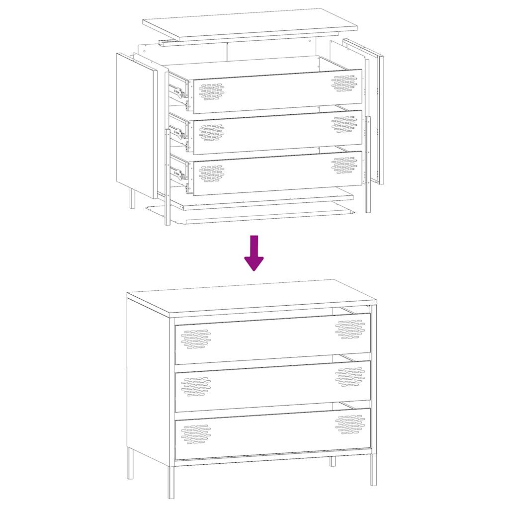 Dressoir 68x39x58,5 cm koudgewalst staal roze - AllerleiShop