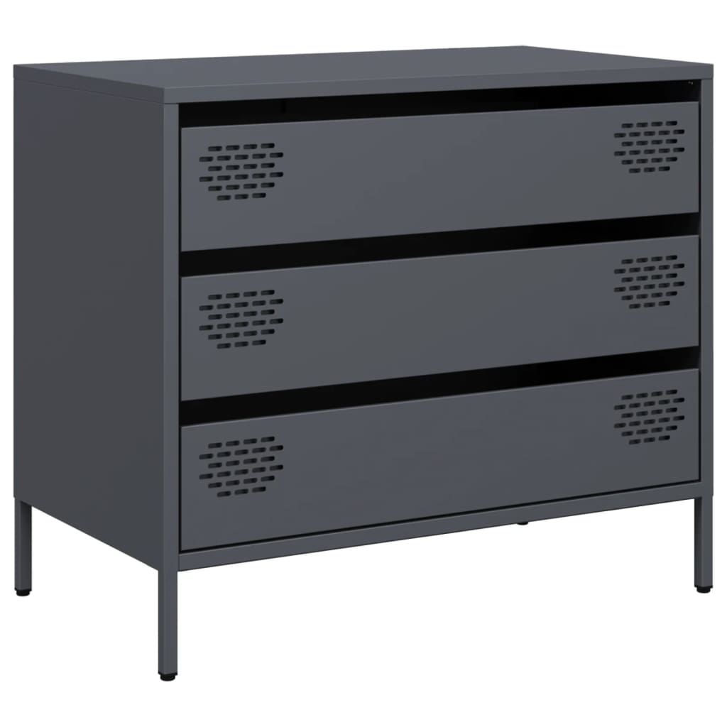 Dressoir 68x39x58,5 cm koudgewalst staal antracietkleurig - AllerleiShop