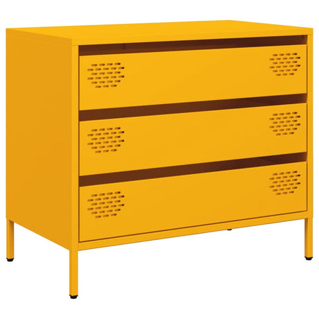 Dressoir 68x39x58,5 cm koudgewalst staal mosterdgeel - AllerleiShop