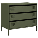 Dressoir 68x39x58,5 cm koudgewalst staal olijfgroen - AllerleiShop