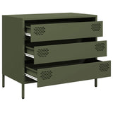 Dressoir 68x39x58,5 cm koudgewalst staal olijfgroen - AllerleiShop