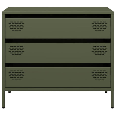 Dressoir 68x39x58,5 cm koudgewalst staal olijfgroen - AllerleiShop