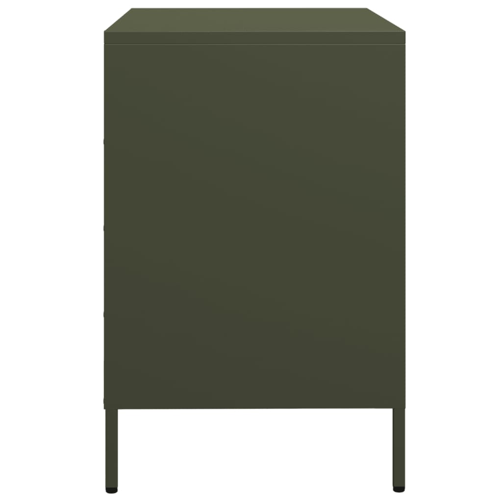 Dressoir 68x39x58,5 cm koudgewalst staal olijfgroen - AllerleiShop