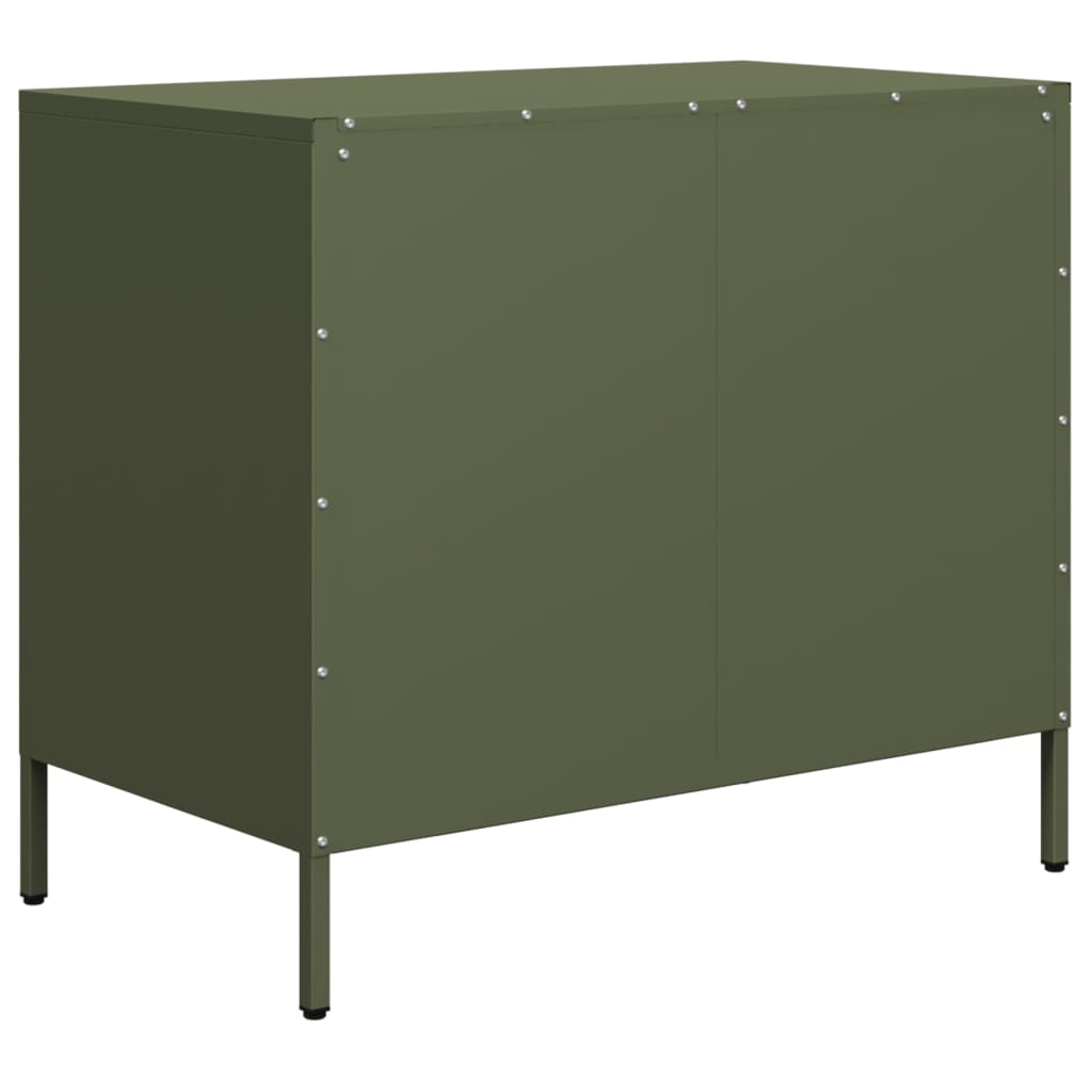 Dressoir 68x39x58,5 cm koudgewalst staal olijfgroen - AllerleiShop