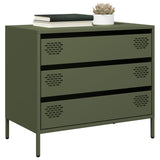 Dressoir 68x39x58,5 cm koudgewalst staal olijfgroen - AllerleiShop