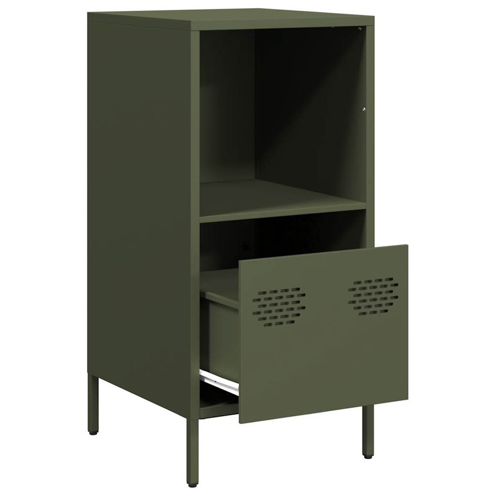 Dressoir 35x39x73,5 cm koudgewalst staal olijfgroen - AllerleiShop