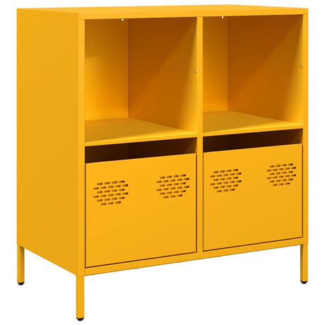 Dressoir 68x39x73,5 cm koudgewalst staal mosterdgeel - AllerleiShop