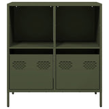 Dressoir 68x39x73,5 cm koudgewalst staal olijfgroen - AllerleiShop