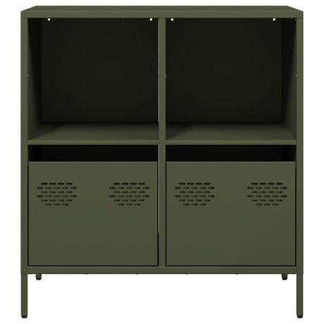 Dressoir 68x39x73,5 cm koudgewalst staal olijfgroen - AllerleiShop