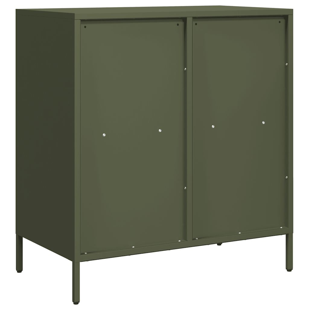 Dressoir 68x39x73,5 cm koudgewalst staal olijfgroen - AllerleiShop