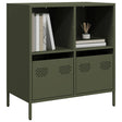 Dressoir 68x39x73,5 cm koudgewalst staal olijfgroen - AllerleiShop