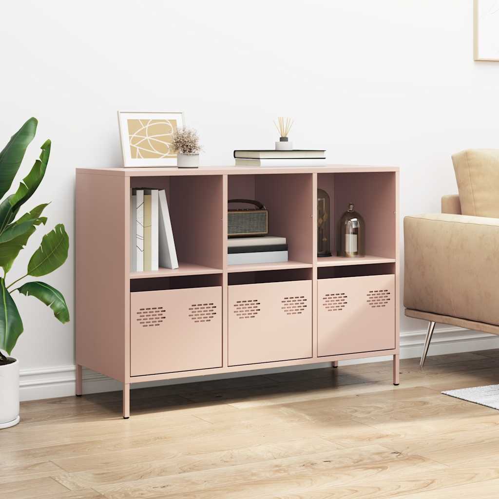 Dressoir 101,5x39x73,5 cm koudgewalst staal roze - AllerleiShop