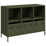 Dressoir 101,5x39x73,5 cm koudgewalst staal olijfgroen - AllerleiShop