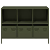 Dressoir 101,5x39x73,5 cm koudgewalst staal olijfgroen - AllerleiShop