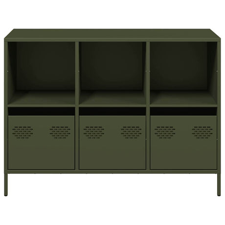 Dressoir 101,5x39x73,5 cm koudgewalst staal olijfgroen - AllerleiShop