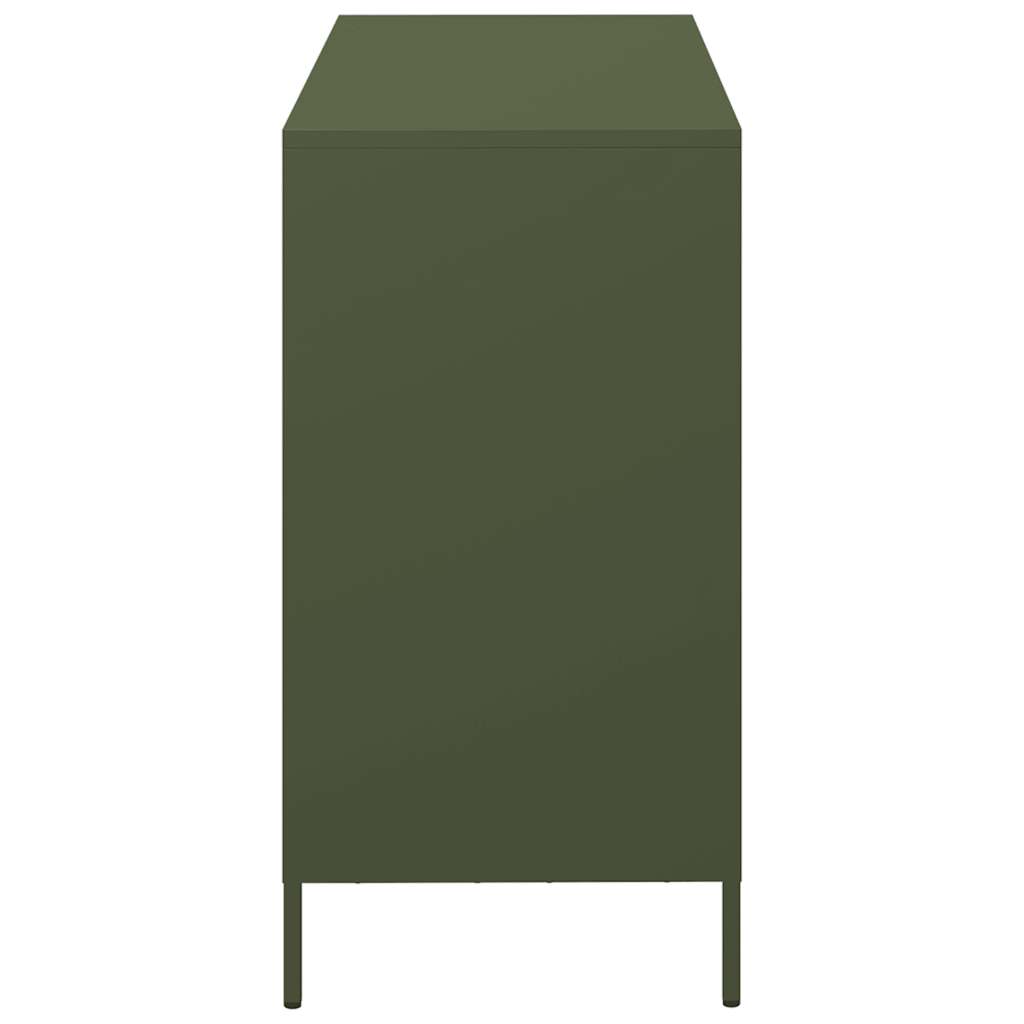 Dressoir 101,5x39x73,5 cm koudgewalst staal olijfgroen - AllerleiShop