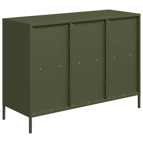 Dressoir 101,5x39x73,5 cm koudgewalst staal olijfgroen - AllerleiShop