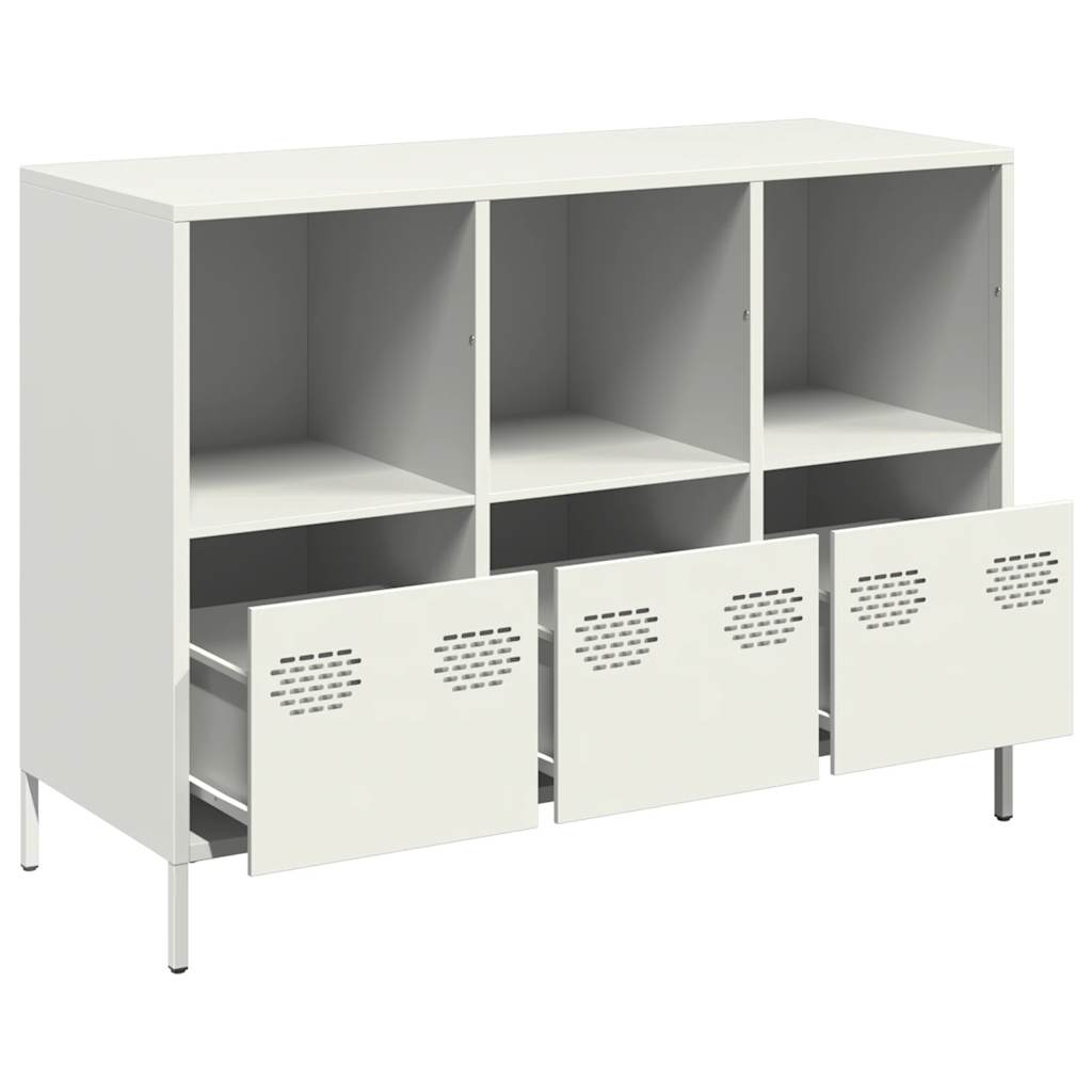 Dressoir 101,5x39x73,5 cm koudgewalst staal wit - AllerleiShop