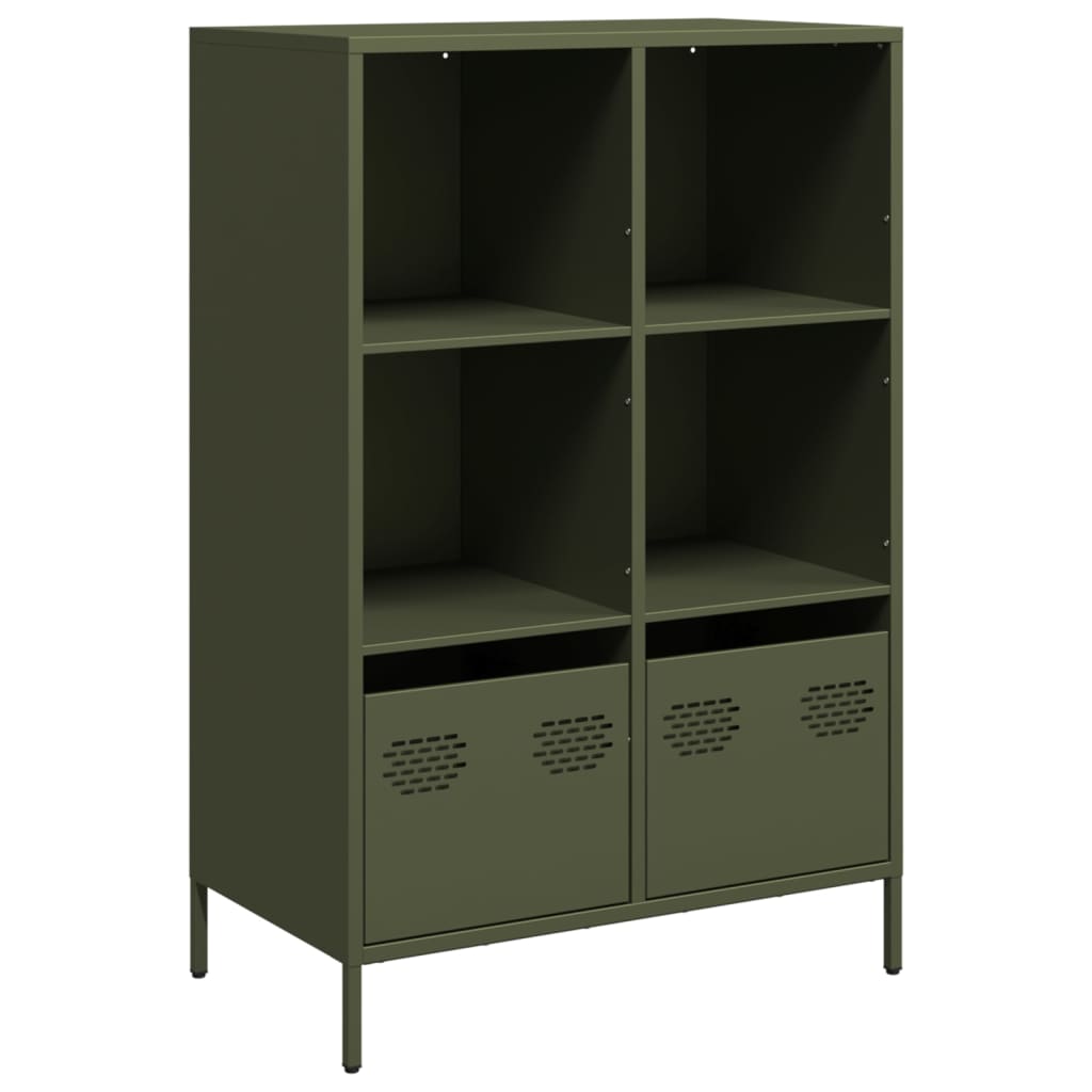 Hoge kast 68x39x103,5 cm staal olijfgroen - AllerleiShop