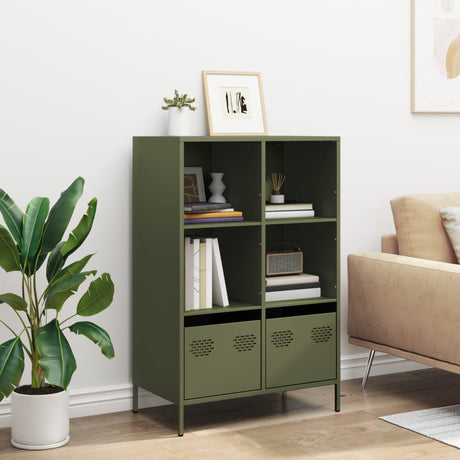 Hoge kast 68x39x103,5 cm staal olijfgroen - AllerleiShop