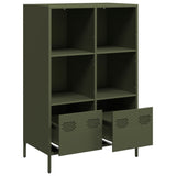 Hoge kast 68x39x103,5 cm staal olijfgroen - AllerleiShop